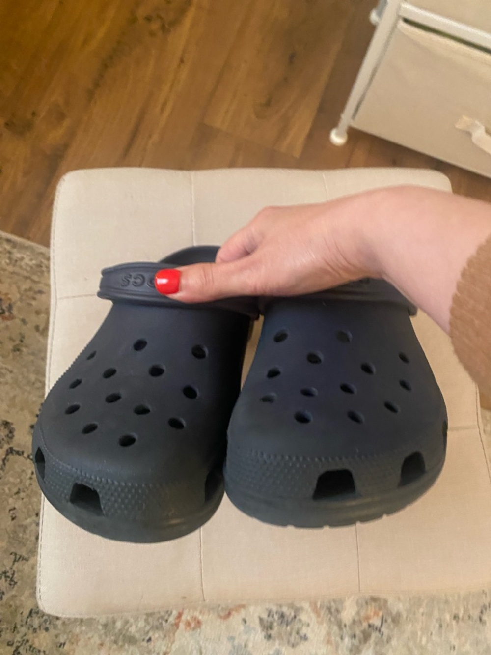 CROCS Men’s Slip-On Sandals - Dark Blue Size 10/Women’s 8 - Picture 4 of 6